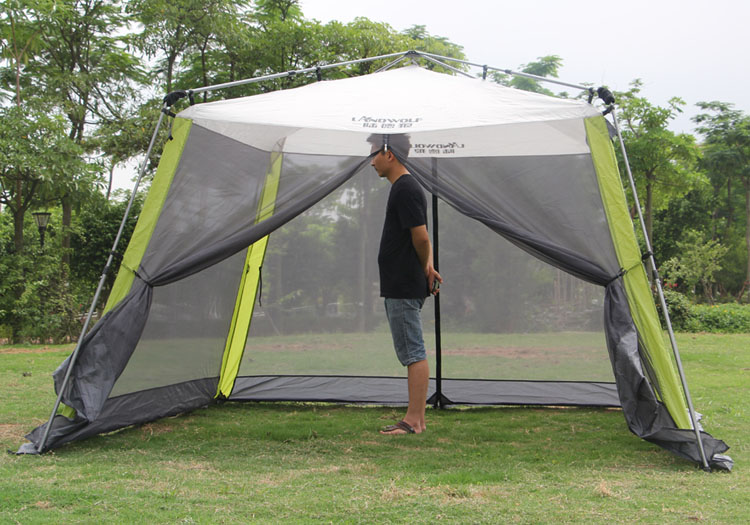 Cheap Goat Tents Automatic Ultralarge 300*300*210cm 5 8 Person Use Camping Tent Sun Shelter Beach Picnic Large Gazebo Single Layer Without Cover   